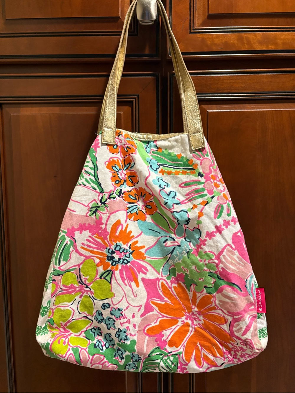 Lilly Pulitzer for Target Large Soft Bottom Canvas Tote Bag “Nosie Posey”